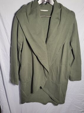 Olive & Oak Olive Green Hooded Open-Front Coatigan